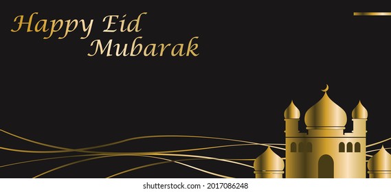 Happy Eid Al-Fitr background illustration, for banner and graphic design