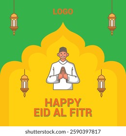 Happy Eid al-Fitr banner, please accept my apologies