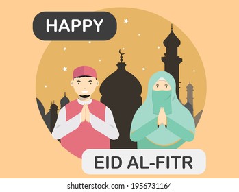 Happy Eid Al-Fitr Celebration Vector 