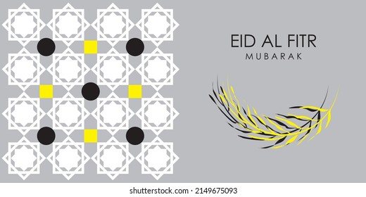Tarjeta de felicitación Feliz Eid al-Fitr, ilustración vectorial