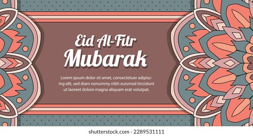 Happy Eid Al-Fitr greeting islamic mandala background