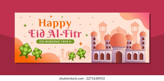 Happy eid al-fitr islamic banner template
