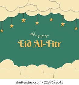 Happy Eid Al-Fitr or Eid Mubarak islamic banner