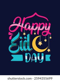 Happy eid day t shirt template