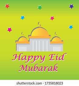 ilustración del vector de diseño del eid feliz 
