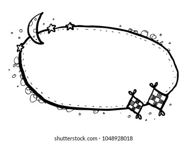 Happy eid doodle with cute frame