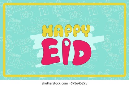 Happy Eid - Greeting Card -  Happy Feast - Vector- Eps10