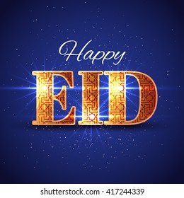 Happy Eid Islamic Greeting Background. Vector festive design