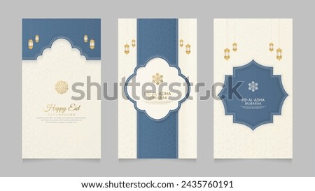 Happy Eid Islamic Realistic Social Media Stories Collection Template