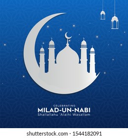 Happy eid milad un nabi mubarak. Happy Islamic Last Prophet Born. Suitable for greeting card, poster and banner