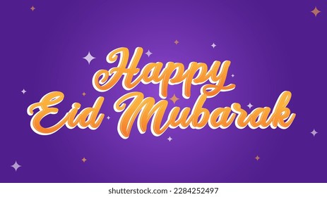 Happy Eid Mubarak 3D Style Typography for Headline Poster and Banner