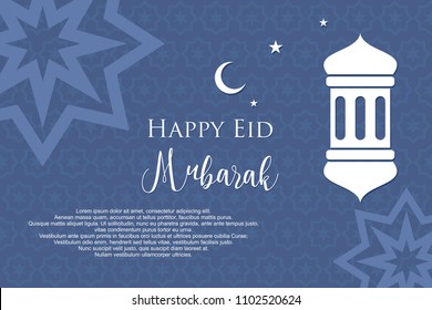 happy eid mubarak background vector flat design
