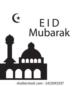 Happy eid mubarak black and white