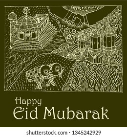 happy eid mubarak, card 