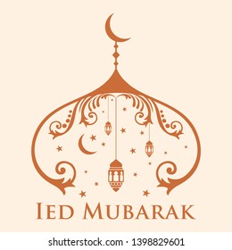 Happy eid mubarak card template. - Vector 