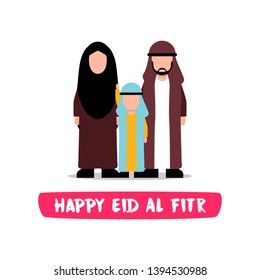 Happy Eid Mubarak Character Vector Design