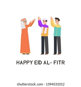 Happy Eid Mubarak Character Vector Design