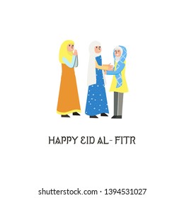 Happy Eid Mubarak Character Vector Design