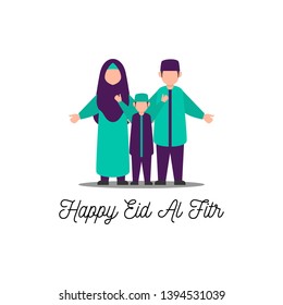 Happy Eid Mubarak Character Vector Design