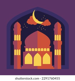 Happy eid mubarak flat design