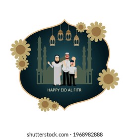 Happy Eid Mubarak. Forgive me body and soul. Hope you all have a very happy Eid and blessed. illustration vector graphic of ramadan kareem eid al fitr