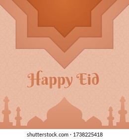 Happy Eid Mubarak Getting Card Vector