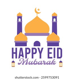 Happy eid mubarak graphic design element