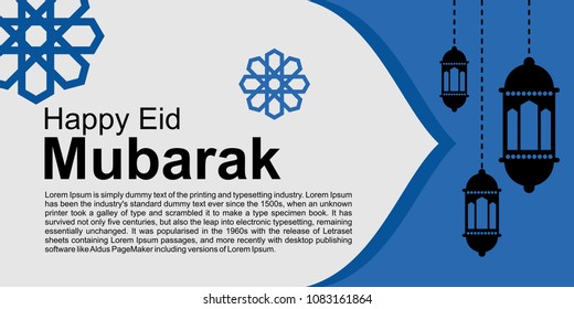 Happy eid mubarak greeting card.