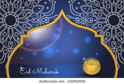 Happy of Eid, Eid Mubarak greeting card 