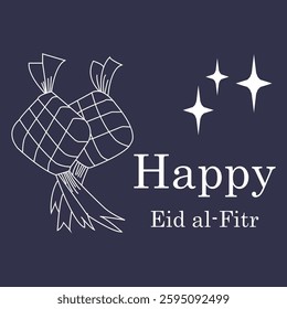 Happy Eid Mubarak greeting icon for Muslims symbol design