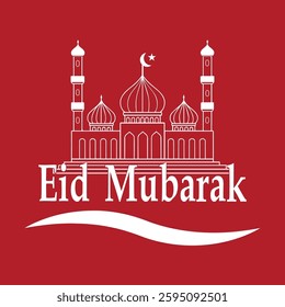 Happy Eid Mubarak greeting icon for Muslims symbol design