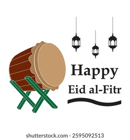 Happy Eid Mubarak greeting icon for Muslims symbol design