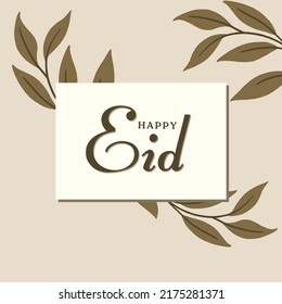 Happy eid, Eid mubarak, eid greetings, muslim celebration, eid vector, vector leaf, vector leaves background