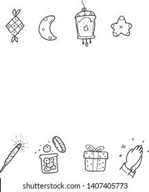 happy eid mubarak hand drawn