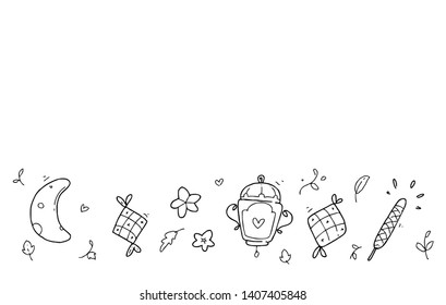 happy eid mubarak hand drawn