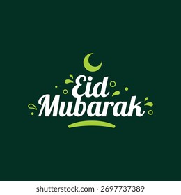 Feliz Eid Mubarak Design Manuscrito Ilustração de Modelo Vetor Colorido