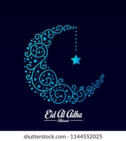 happy eid mubarak has mean muslim event or hoiday, with kufi, vector beautiful greeting card or gift card with eps 10 format.