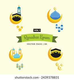 Happy Eid Mubarak Illustration. Ramadhan or Ramadan Arabic Ornament Vector EPS Icon Illustration