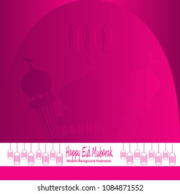 happy eid mubarak the islamic holy celebration illustration background banner poster vector