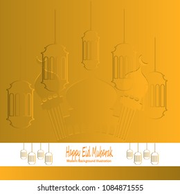 happy eid mubarak the islamic holy celebration illustration background banner poster vector