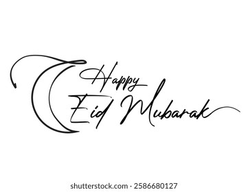 Happy Eid Mubarak letter calligraphy style