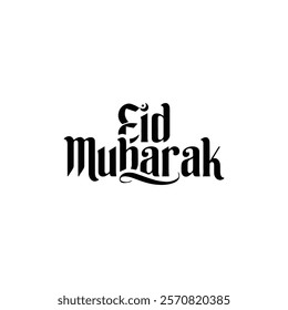 Happy Eid Mubarak Lettering or Calligraphic Logo