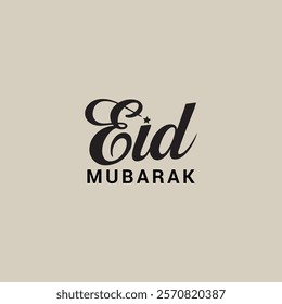 Happy Eid Mubarak Lettering or Calligraphic Logo