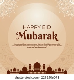 Happy eid mubarak luxury decorative mandala background