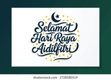 Happy Eid Mubarak Malay Translation Selamat Hari Raya Aidilfitri Lettering - Powered by Shutterstock - Get 15% off with code: PIKWIZARD15