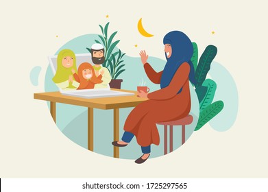 Happy Eid Mubarak. Eid Mubarak in modern day life of long distance family gathering.