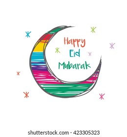 Happy Eid Mubarak. Muslim greeting card design