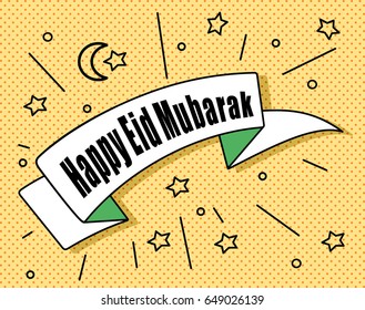 Happy Eid Mubarak Sign. Vector illustration