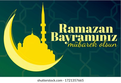 happy eid mubarak Turkish: Ramazan bayramı bayrami kutlu olsun