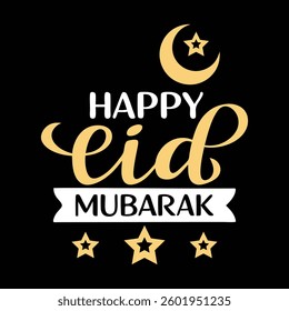 Happy Eid Mubarak typography vector art
